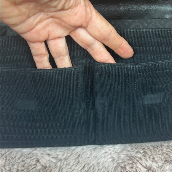 BALLY VINTAGE Black Corduroy Geometric Baguette Bag - PRISTINE - Picture 10 of 16